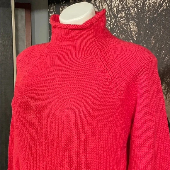 L.L. Bean Vibrant Red Knit Sweater - L - Picture 2 of 6